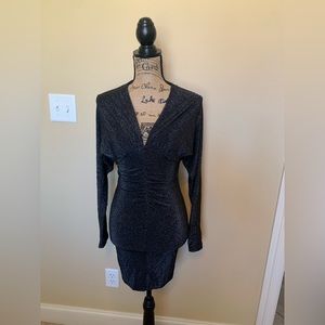 NEW H&M Womens Dress Size XS Glitter Sparkly MIDI Bodycon Dress NWT